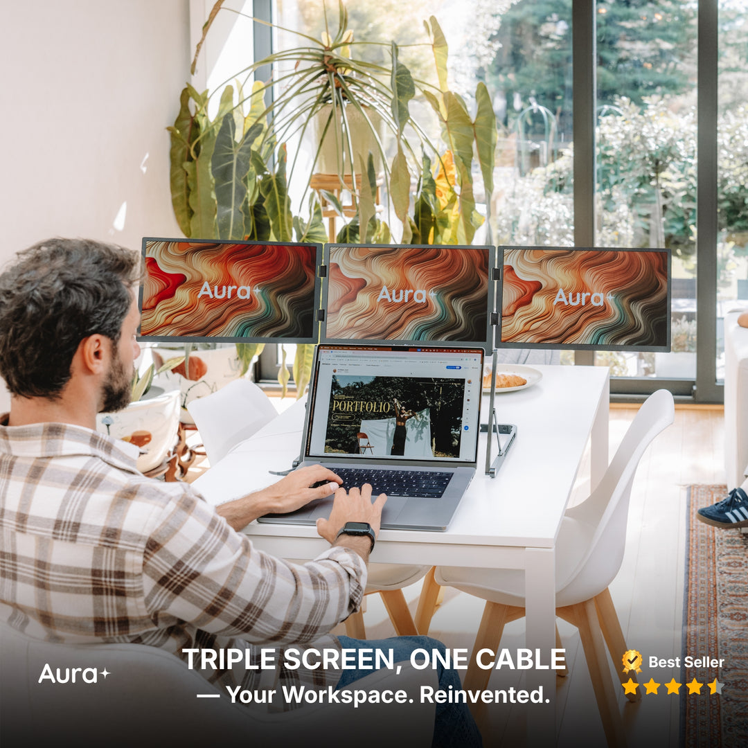 Third Small Computer Monitor Best Triple Portable Monitors for laptops – Aura
